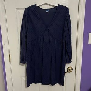 Old Navy Long Sleeve Navy Blue Dress w/POCKETS